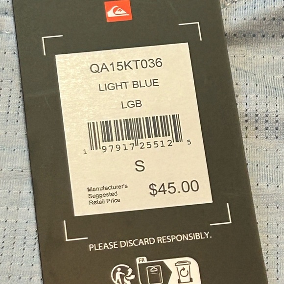 NWT Quiksilver Men's Light Blue T-Shirt Size S Great Gift!​ - Picture 3 of 5